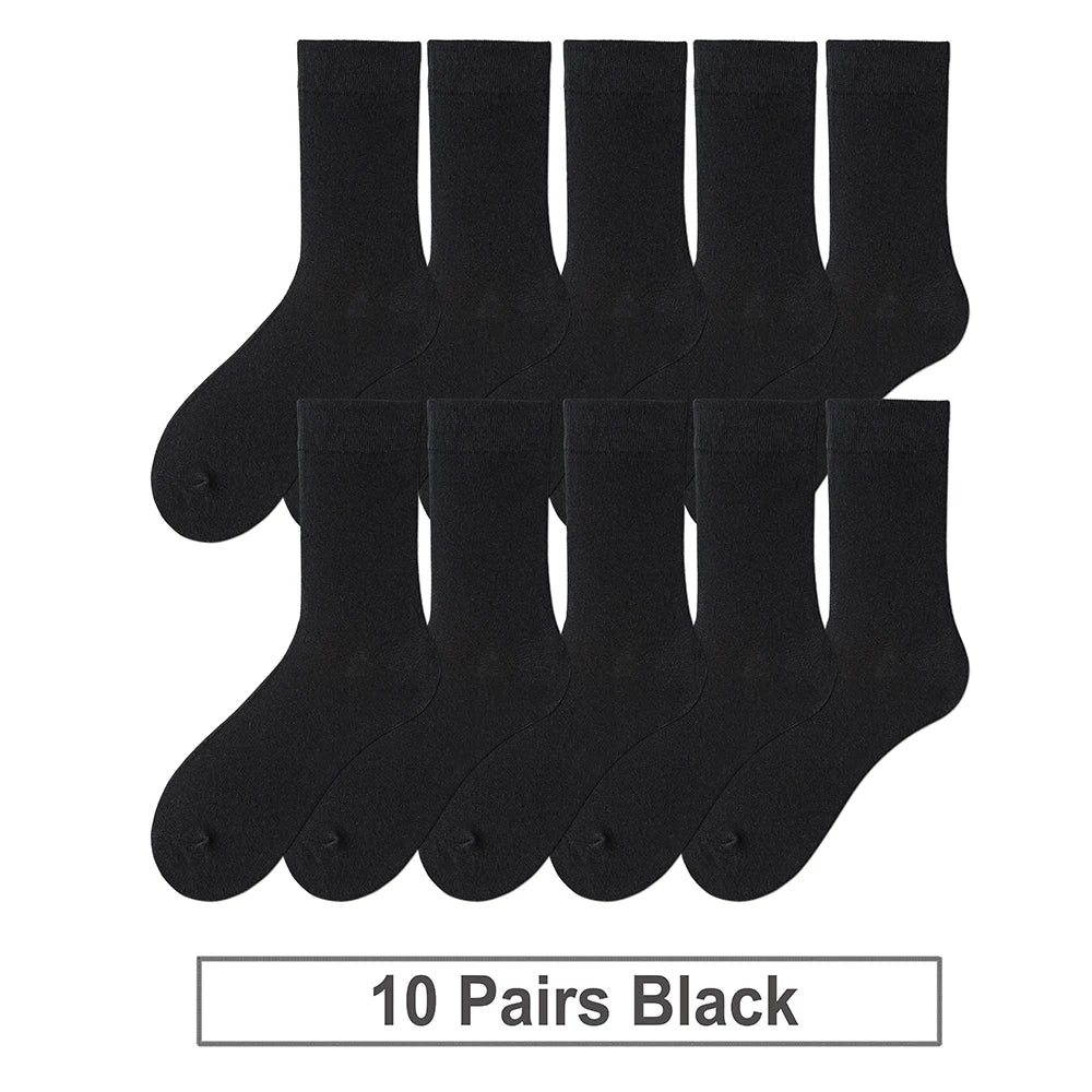 10 Pairs New Men's Cotton Socks New styles Black Business Men Socks Soft Breathable Autumn Spring for Male White