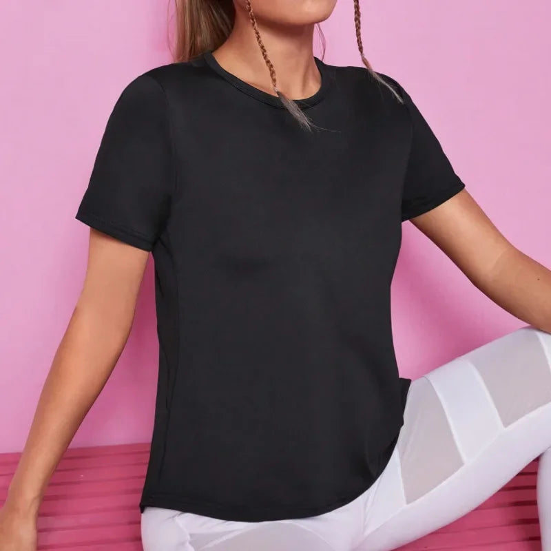 Women Seamless Yoga T-Shirt Female Fitness Crop Top Workout Gym Training Shirts Athletic Short Sleeve Yoga T-shirts Sportswear