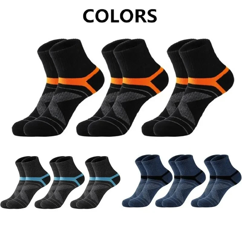 3 Pairs High Quality Men Socks Black Sports Socks Casual Soft Running Four Season Absorb Sweat Breathable Male Sock