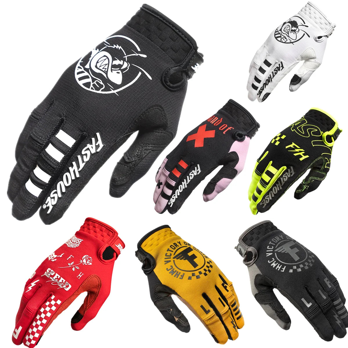 2024 FH MX Gloves Red Motocross Gloves Cycling Bicycle Riding Motorcycle Gloves MX MTB Racing Sports Cycling Dirt Bike Glove